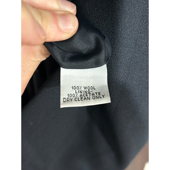 Talbots Petites Womens Navy Button-Front Fully Lined Wool Blazer Size 4 Tailored - Picture 6 of 9